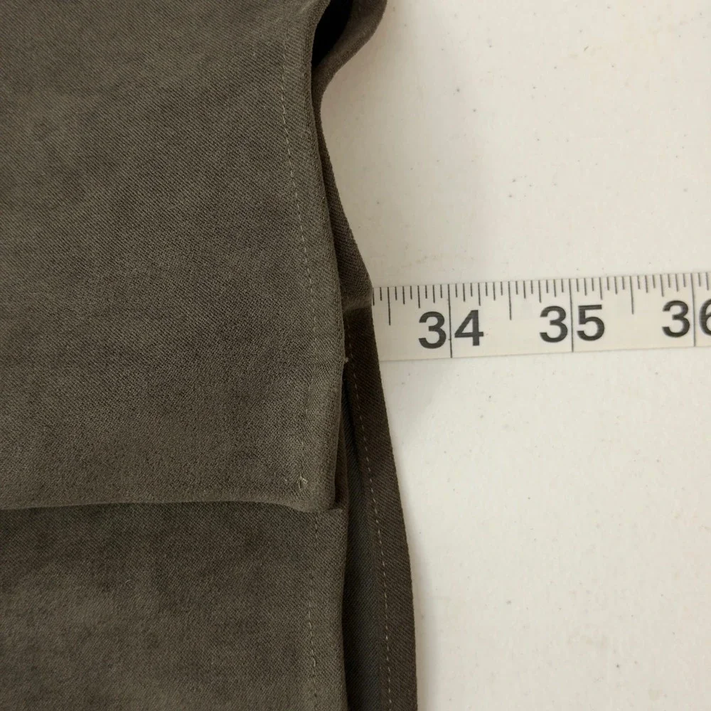Pardazzo Uomo Suede Feel Button Down Shirt Olive Green Size XL‎